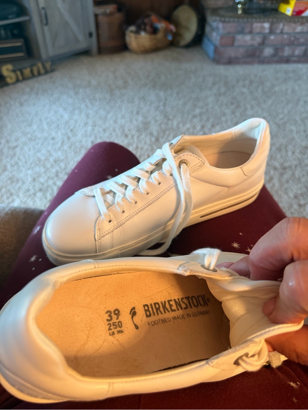 Birkenstock White Leather Women's Low-Top Sneakers